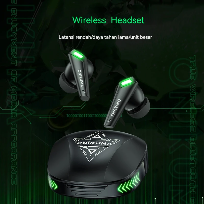 ONIKUMA T308 TWS 무선 이어폰 게임용 헤드셋, 마이크 포함 헤드폰, 노이즈 캔슬링, 스테레오 터치 컨트롤  Best5