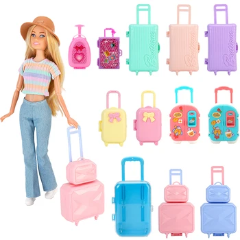 Set Valigia Mini Alla Moda NK 1 da 11,5 Pollici, Valigia da Viaggio per Bambole, Contenitore per Vestiti di Bambole da 29-32 cm, per Bambole 1/6, Giocattolo Fai-da-te per Bambini, Regalo JJ