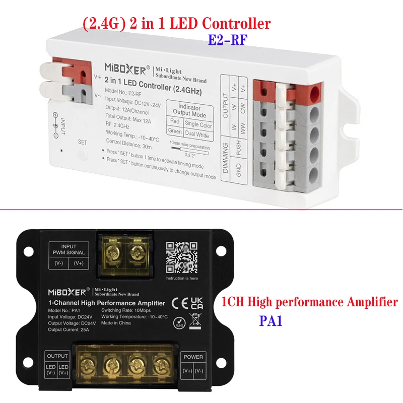 Miboxer 1CH High Performance Amplifier 10Mbps output for PWM type LED controller optical coupler& 2 in 1 LED Controller fd2 nb12r amplifier type photoelectric sensors digital display optical fiber sensor