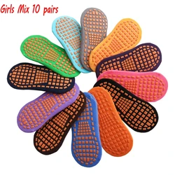 10 Pairs Parent-Child Anti-Slip Cotton Sports Socks - Adults (Mix girls 10 pairs)