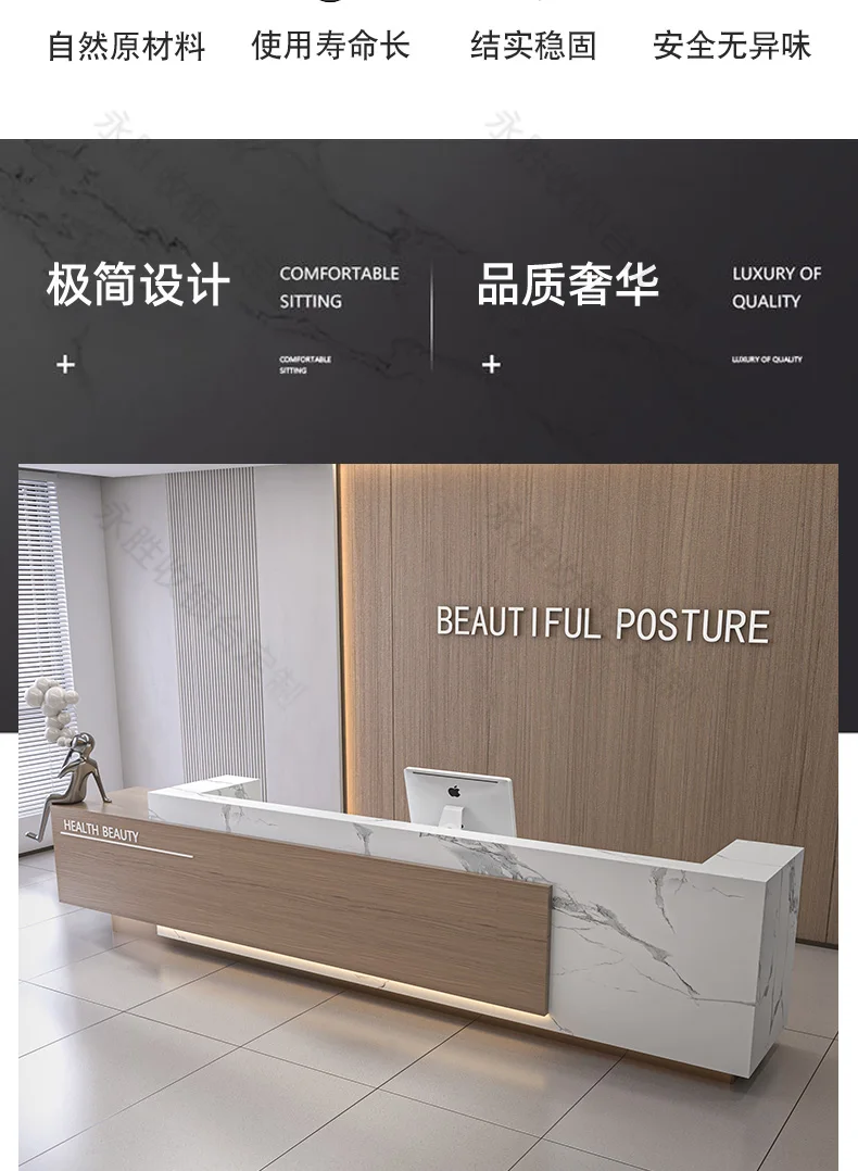Description Picture 4 of itemBanco Cabinet Reception Desk Conference Luxury Standing Information Reception Desk Counter Barbershop Schreibtisch Bar Furniture