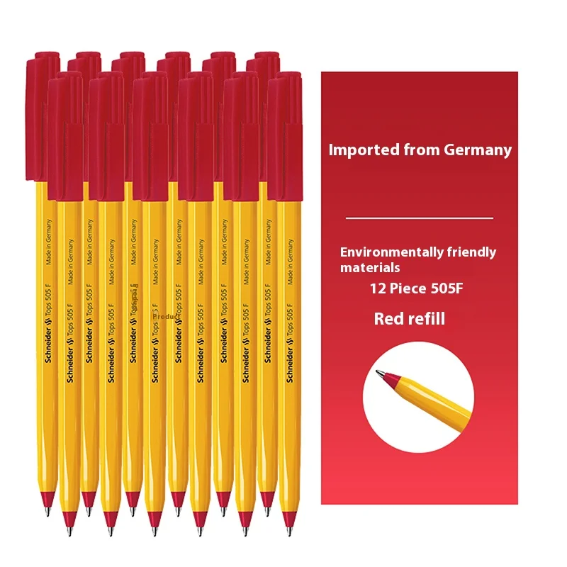 Schneider Imported German Ballpoint Pen - Ultra Smooth Steel Nib in Black, Red, and Blue Ink