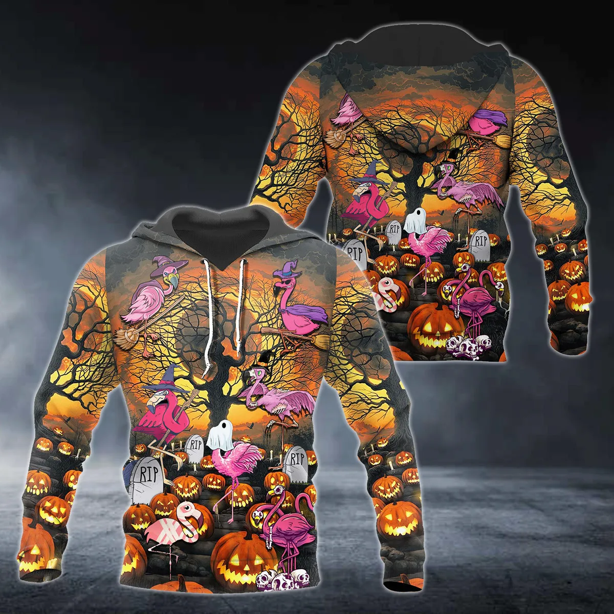 PLstar Cosmos Skeleton Dancing Halloween Witch 3D Printed Men's Fashion Hoodies Autumn Unisex Casual Hooded Pullover QDY55