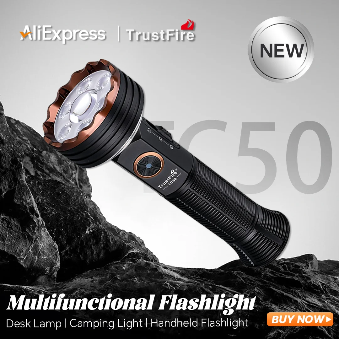 Trustfire TC50 5100LM Rechargeable Tactical Flashlight Torch