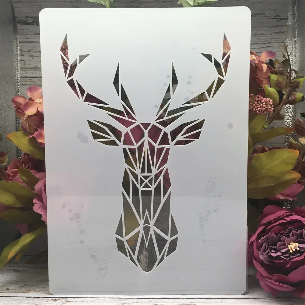 4Pcs A4 29cm 3D Animals Fox Pineapple DIY Layering Stencils Wall Painting Scrapbook Coloring Embossing Album Decorative Template