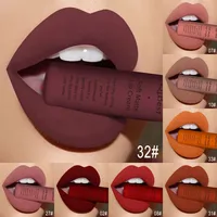 QIBEST Brand 34 Colors Waterproof Matte Nude Lipstick Lipkit Pigment Dark Red Black Long Lasting Lip Gloss Women Makeup Lipgloss 2