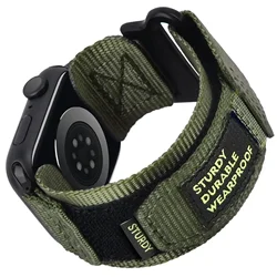 Durable Tactical Nylon Watch Strap - Versatile Sports Bracelet Replacement for 42 44 45 46 49mm (Green)