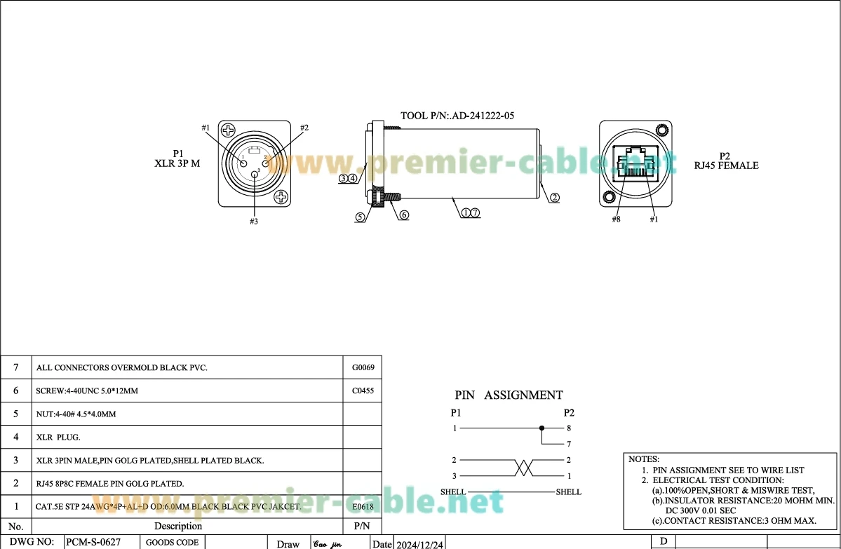 D-Typ XLR 3-Pin Stecker auf RJ45 Buchse Adapter Chassismontage DMX512 XLR zu RJ45 Schottdurchführung für Bühnenbeleuchtung DMX-CON – Detail 1