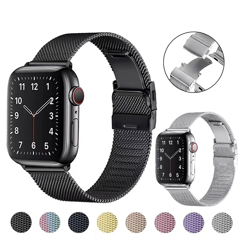 

Milanese Metal strap For Apple watch Ultra 8 7 49mm 45mm 41mm Breathable Wristband For iwatch 6 5 4 SE 44mm 42mm 40mm 38mm band