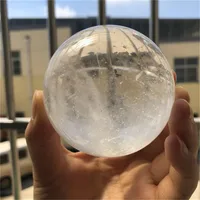 1pcs Natural White Clear Quartz Crystal Ball Mineral Stone Sphere For Decoration Home 2