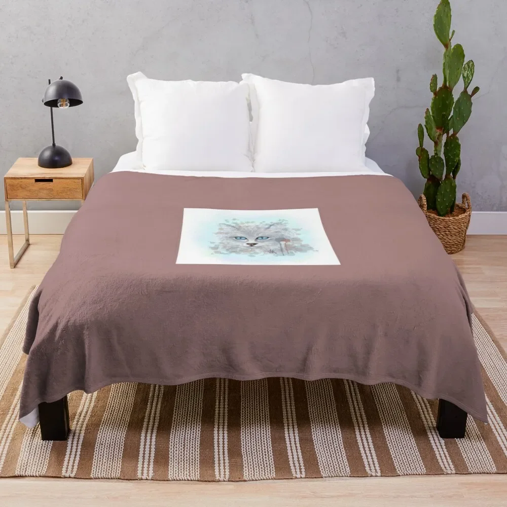 

Cat portrait HG Rose Throw Blanket wednesday Softest Blankets