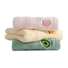 1Pc 26x48cm Fruit Embroidered Bamboo Cotton Solid Color Children Small Hand Face Towel 1