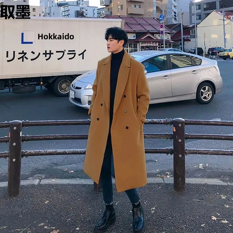 WinterElegantThickenedWoolenOvercoat Men's Korean Version Loose-Fit Trendy Nehru Jacket FK515-P150 Casual Standard Thickness