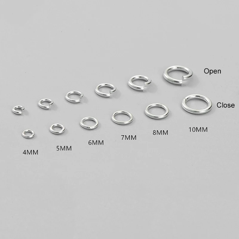 7mm (18 Gauge) Sterling Silver Jump Rings Open - 10 pcs