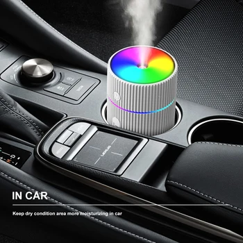 Diffuseur d'huiles essentielles à ultrasons avec LED, humidificateur d'air de voiture, diffuseur d'arômes USB, supporter ficateur d'air de voiture, arôme pour appareil ménager