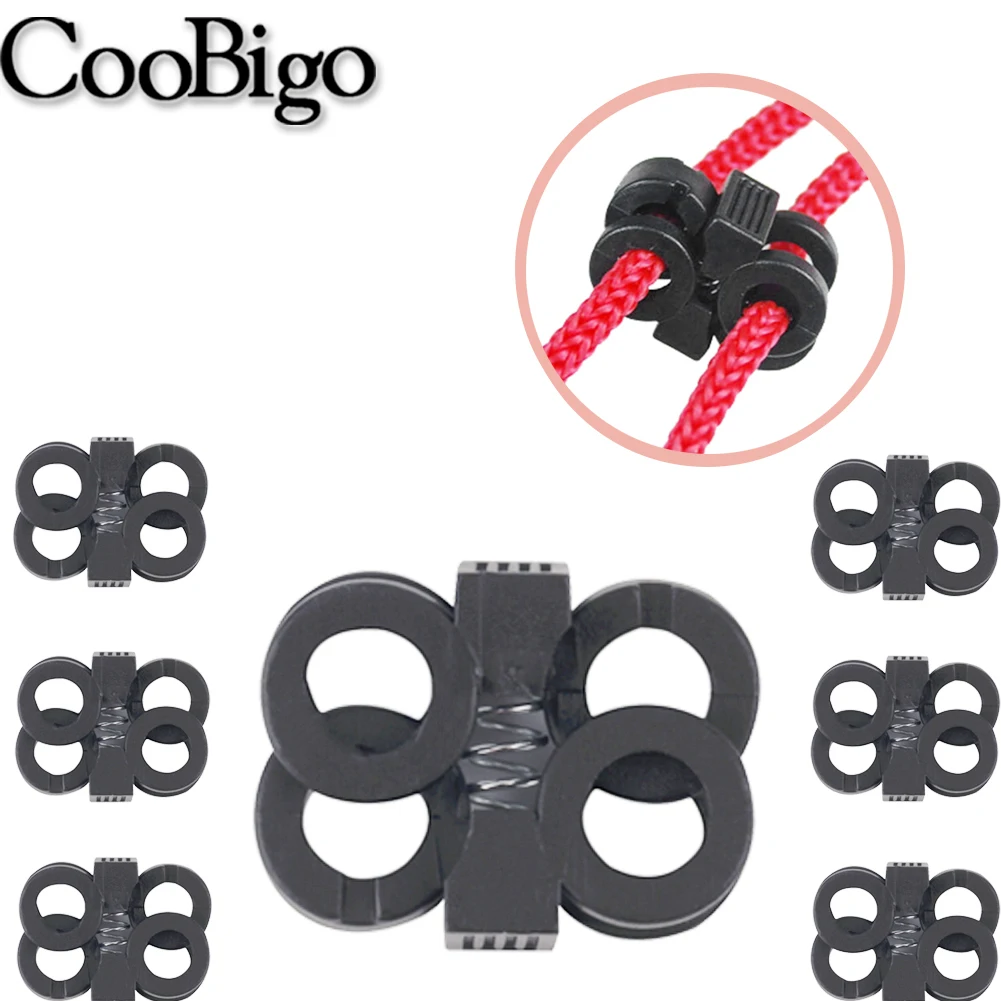 Cord Lock Stopper Paracord Accessories Detachable Stopper Cord Lock Cord Stopper Cord End Lock Cable Rope Clamps 10pcs Cord Lock Spring Stopper Toggle Clip Plastic for Shoelace Clamp Drawstring Clothing Backpack Paracord Accessory Hole 5.5mm
