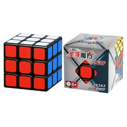 Enhanced Speed Cube Puzzle - Shengshou Legend S 3x3x3 Black Magic Cube Educational Toy (Frosted Black)