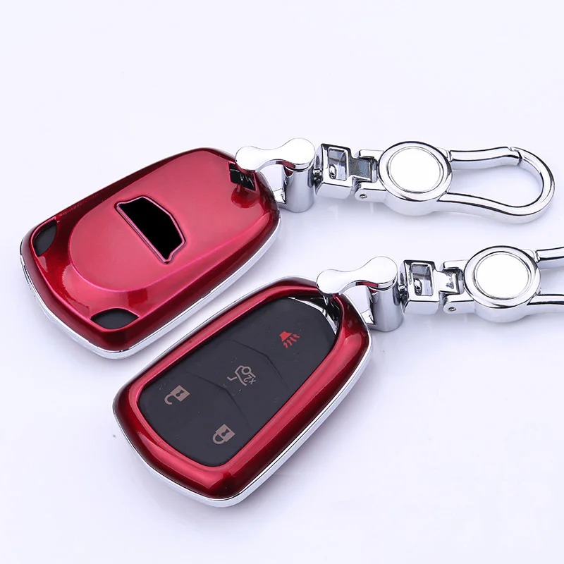 Paint Craft Abs Key Cover Case Holder Ring Chain Fob Per Cadillac Ats Ats-L Xls Xts Xt4 Xt5 Xt6 Ct6 Cts Cts-V Srx 28T Smart