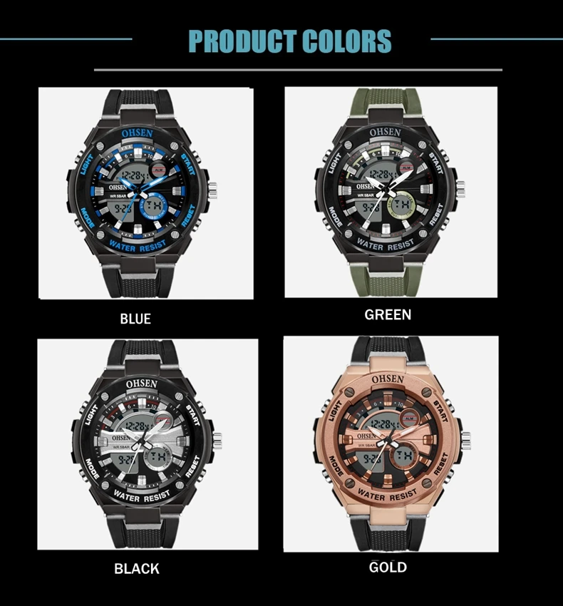 New Men Watches Top Brand Luxury Men‘s Wrist Watches For Male Clock Sports Watch Waterproof Dual Display  Digital 2023