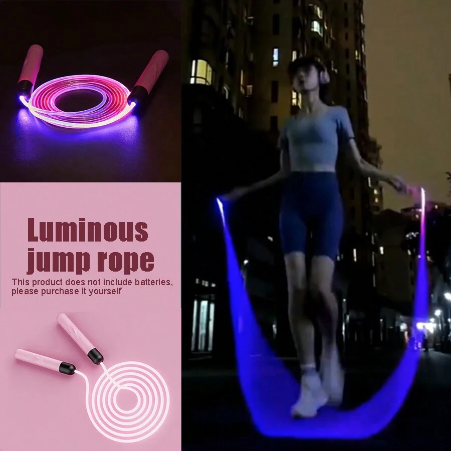 

Glowing Jump Ropes Kids Skipping Rope, Men Women Fitness Exercise Indoor Outdoor LED Light Rope Adju