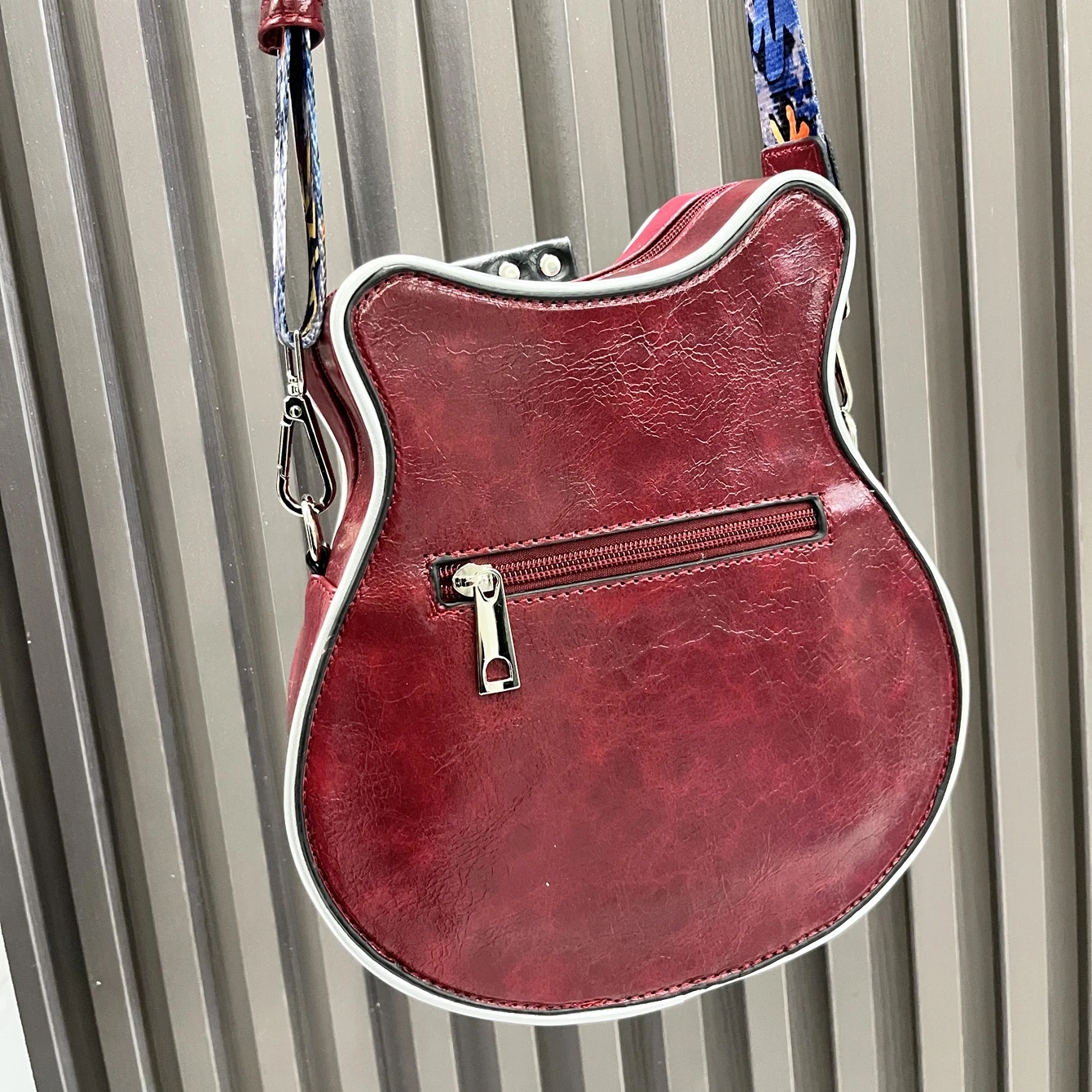Luxury Leather Crossbody Handbag - Handmade Guitar Shape Purse for Women