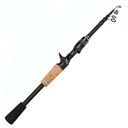 Carbon Telescopic Fishing Rod with Wooden Handle - 2.1 M (Casting Rod)