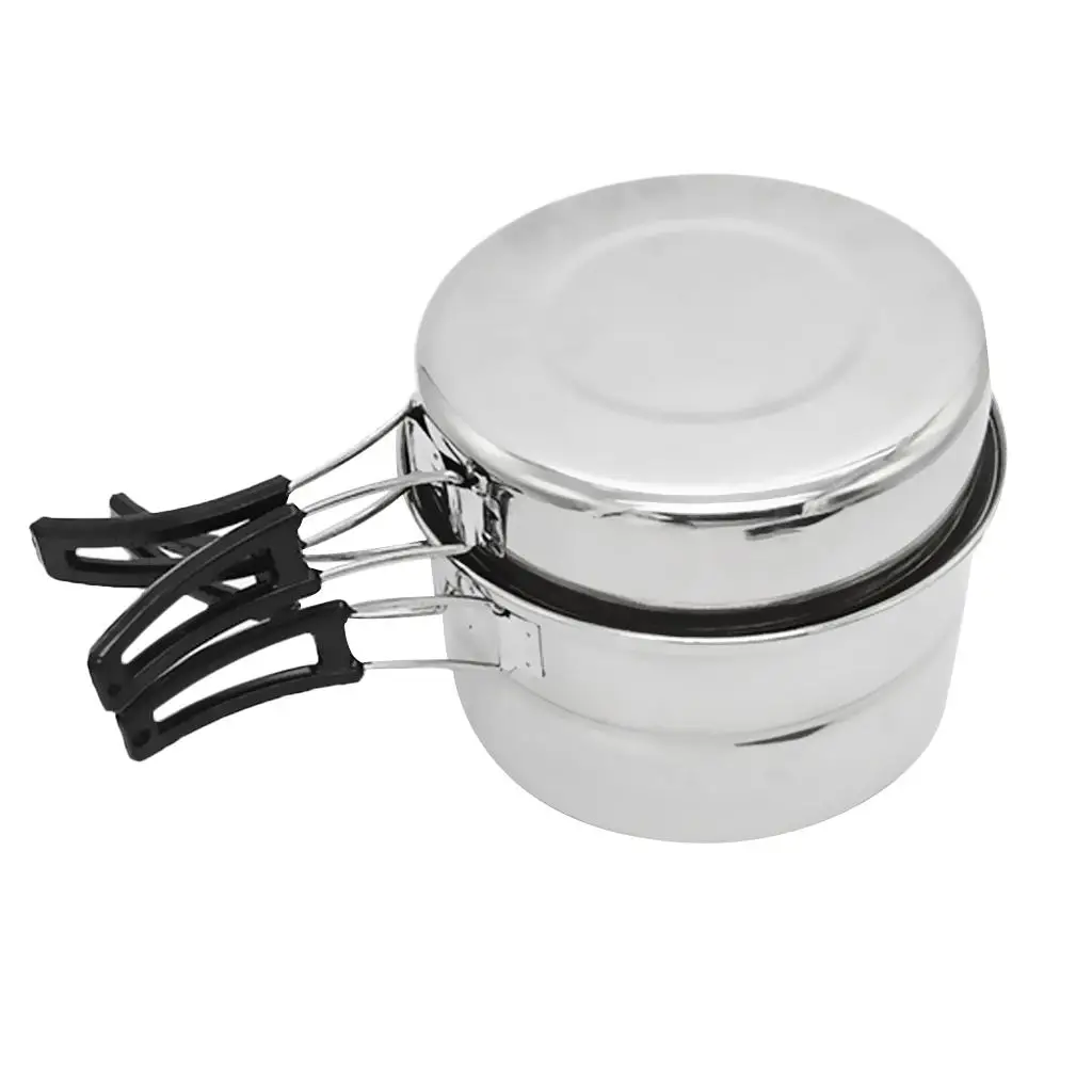 Camping Cooking Pot Frying Flat Pan Set Ultralight Utensils Outdoors Picnic