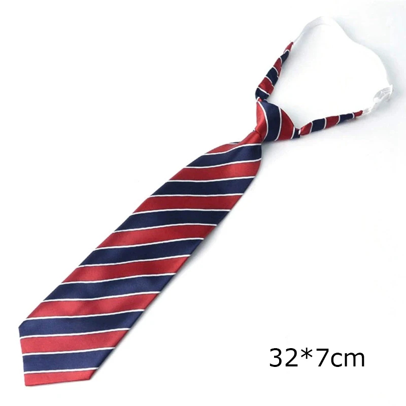 Kindergarten Student Navy Red Lazy Tie Fashion Striped Bowties Boy Girl Adjustable 3-12 Years Old School Uniform