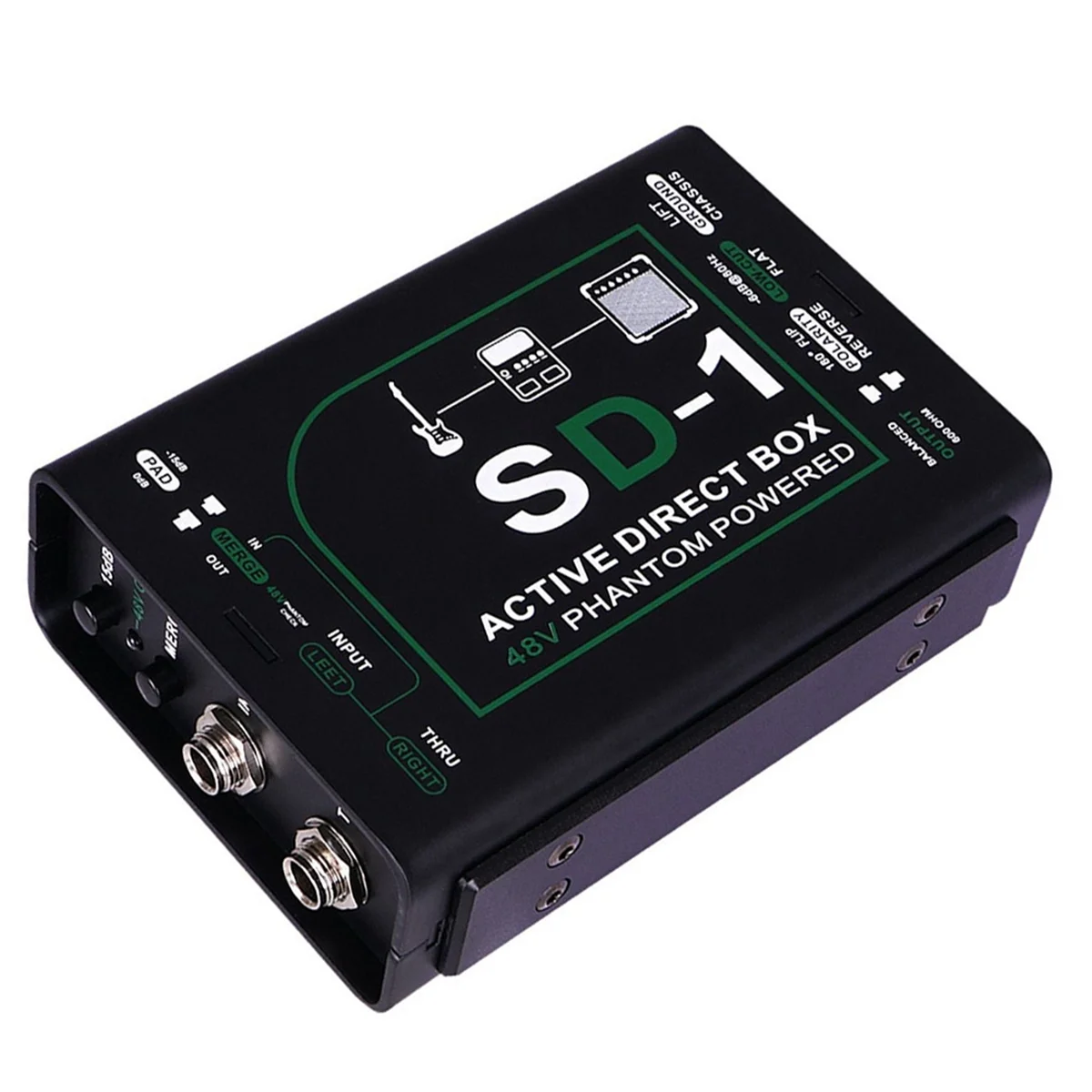 SEMOIC Professional 48V SD-1 Box Professional Guitar Instrument Mono DI Box Active Series Effect Device Active Direct
