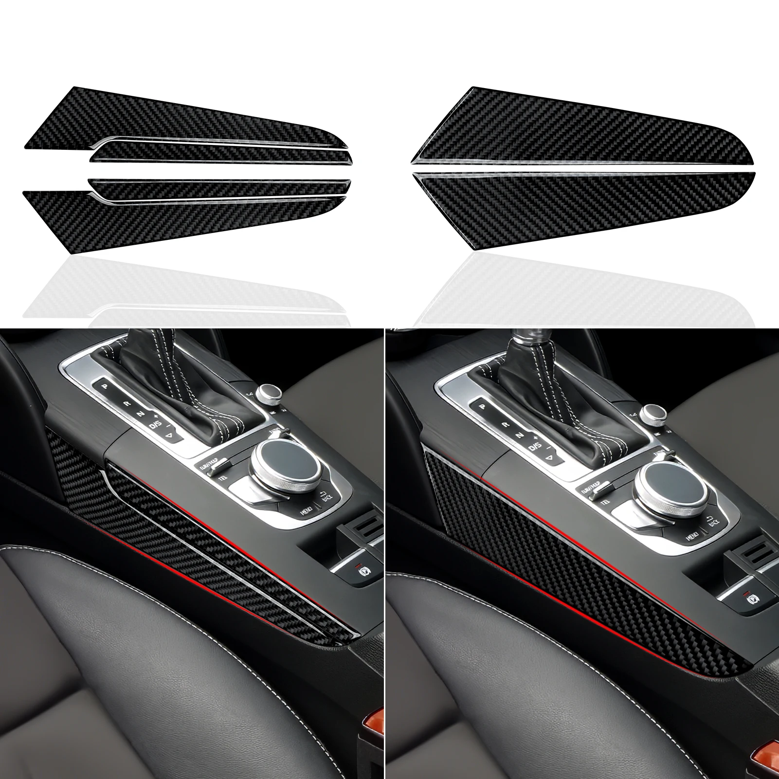 For Audi A3 S3 RS3 8V (2013-2020) Carbon Fiber Interior Sticker, Side Air Outlet Decorative Strip Car Trim Accessories