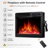 Electric Fireplace Mantel TV Stand 59" Wooden Surround Remote Control Adjust Flame Speed 3D Technology Realistic Ambiance 4