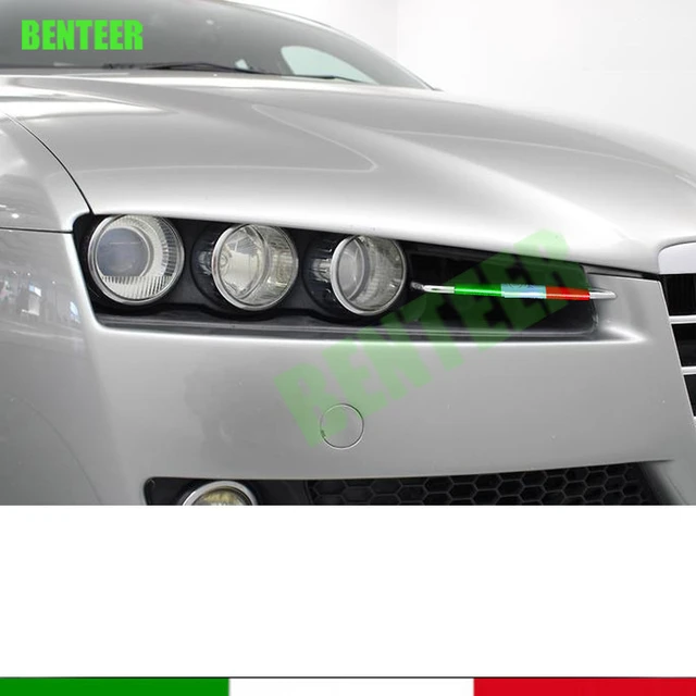 Auto Italienisch Italien Flagge Vinyl Grill Aufkleber Aufkleber Sport Front  für Alfa Romeo 159 Ti Brera