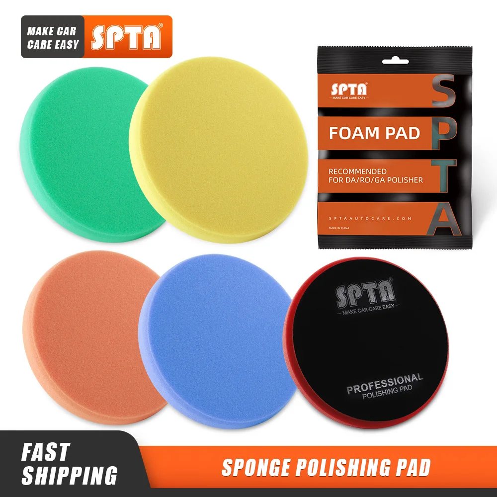 3"(80mm)/5"(125mm)/6"(150mm)/7"(180mm) Round Polishing Foam Pad Sponge For RO/DA/GA Car Polisher Remove Sanding Marks 1PC
