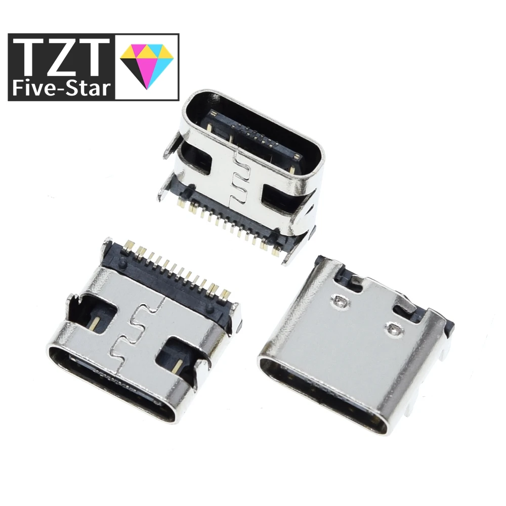 10/30 stücke Typ C 16Pin USB SMT Buchse Stecker USB 3,1 Typ-C Weibliche Platzierung SMD DIP Für PCB design DIY hohe strom lade