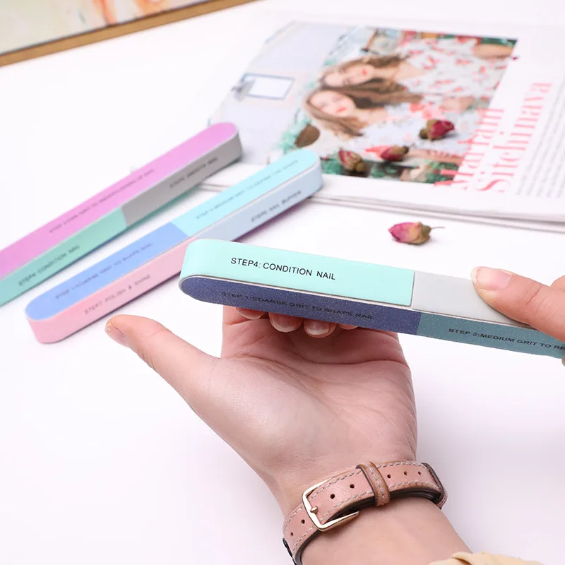 

3PCS/Set Six-sidedNail File Sanding Sponge Blocks Sandpaper Strips Polishing Colorful Professional Manicure Beauty Tool Creative