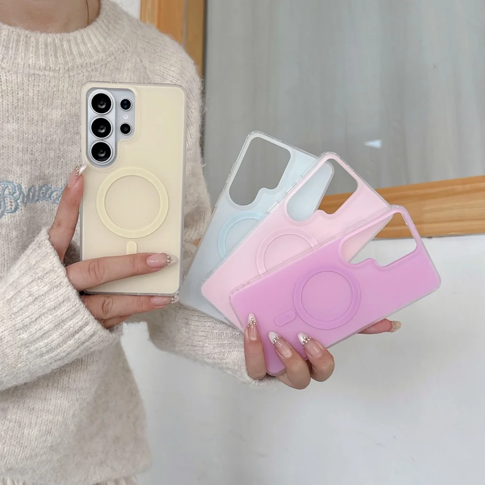 Candy Color Matte Magnetic Phone Case with Magsafe Wireless Charging Compatibility