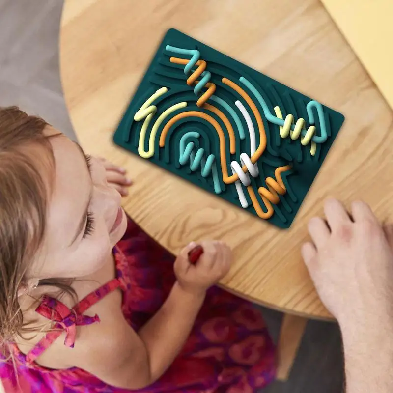 

Sensory Toy Fidget Board Silicone String Sensory Board Toy For Children Adult Pressure Relief Board Anti-Stress Tool Sooth Mind