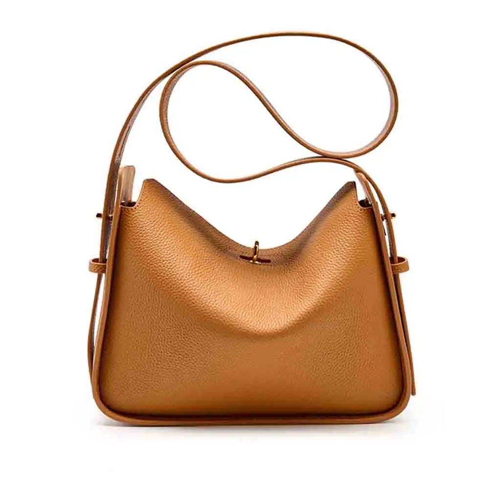 

MS New Trend Genuine Leather Bag for Women Luxury Shoulder Bag Lady Underarm Shoulder Satchel Pouch Cowhide Black Handbag 2023