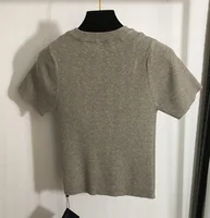 Women S Jacquard Knitted Top Short Sleeve Basic Solid Color Round Neck Slim Fit Top European.jpg