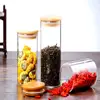 Glass Jar With Bamboo Lid Sealed Canister Food Storage Bottles Container Storage For Loose Tea Coffee Bean Kitchen Accessories 4
