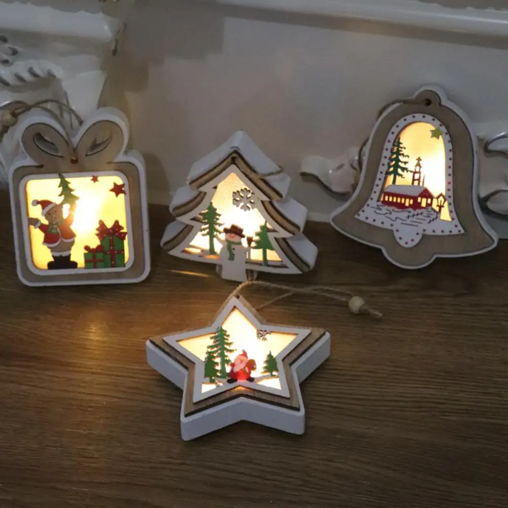 

Handmade Christmas Pendant Lightweight Wooden Attractive Christmas Tree Hanging Hanging Ornament Christmas Tree Pendant