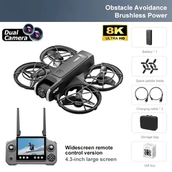 8K HD Aerial Drone with Intelligent Obstacle Avoidance and Advanced Remote Control (Black - 8K HD - Screen)