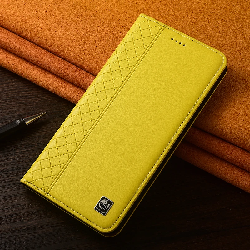 Premium Genuine Leather Flip Cover with Nappa Inner Mesh Pattern