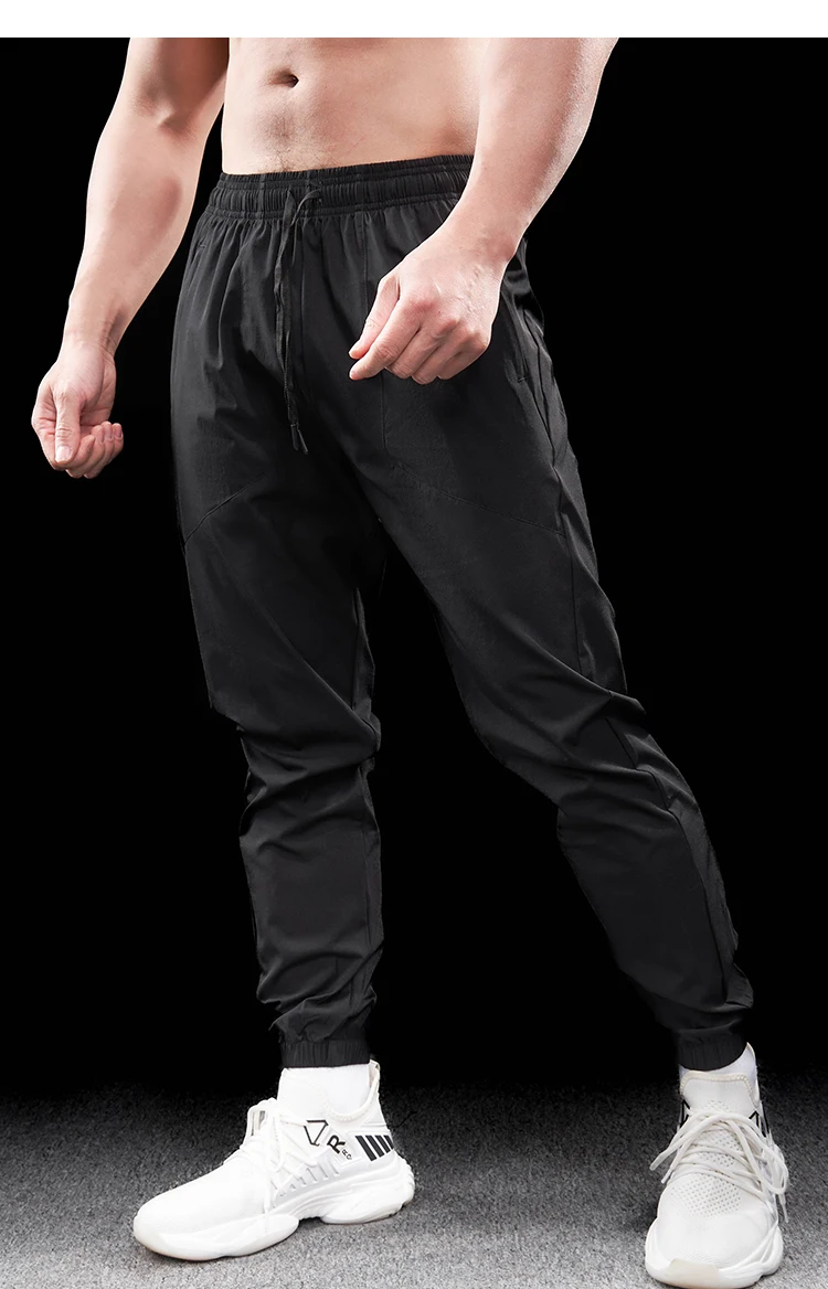 Men Running Trousers - Loose Fit Sports Fitness Pants With Elastic Waist Band