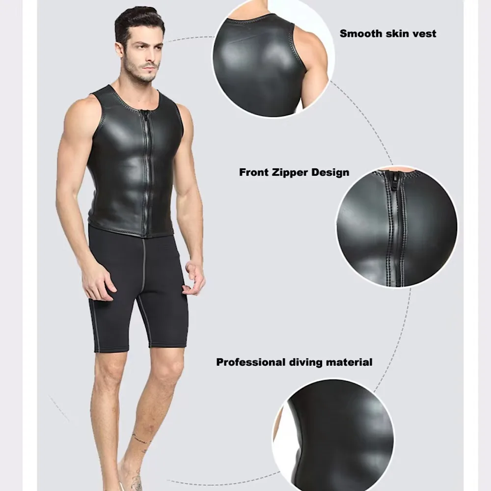 Description Picture 5 of itemMen Women 2MM Neoprene Wetsuit Surf Swim Diving Suit Vests Triathlon For Cold Water Scuba Snorkeling Spearfishing Top /Shorts