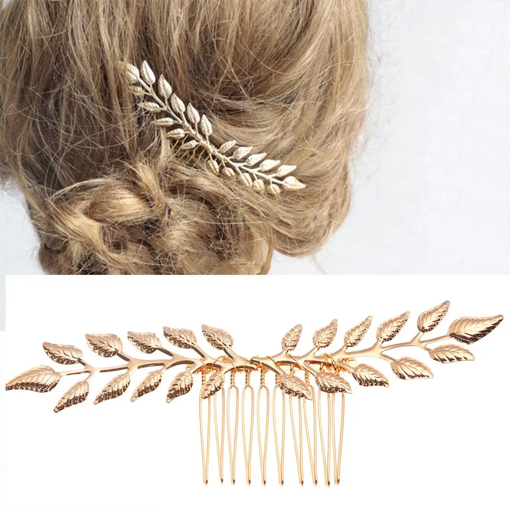 Elegant Gold Leaf Headband - Bridal Wedding Hair Accessory
