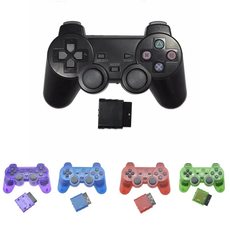Transparent Color Wireless Gamepad Controller For Sony PS2 2.4G Game Controle Plastation 2 Console Joystick Gamer Accessory | Электроника