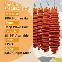Mèches Ondulées Profondes Couleur Gingembre Orange, 100% Cheveux Humains Non Traités, Cheveux Vierge Bruts Vietnamiens Colorés, Extensions en Mèches 1/3/4 2