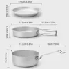 Outdoor Camping Tableware Cookware Set in High-Hardness Oxidized Aluminum Camping Pots and Pans Compact for Cooking Camp Pots 4