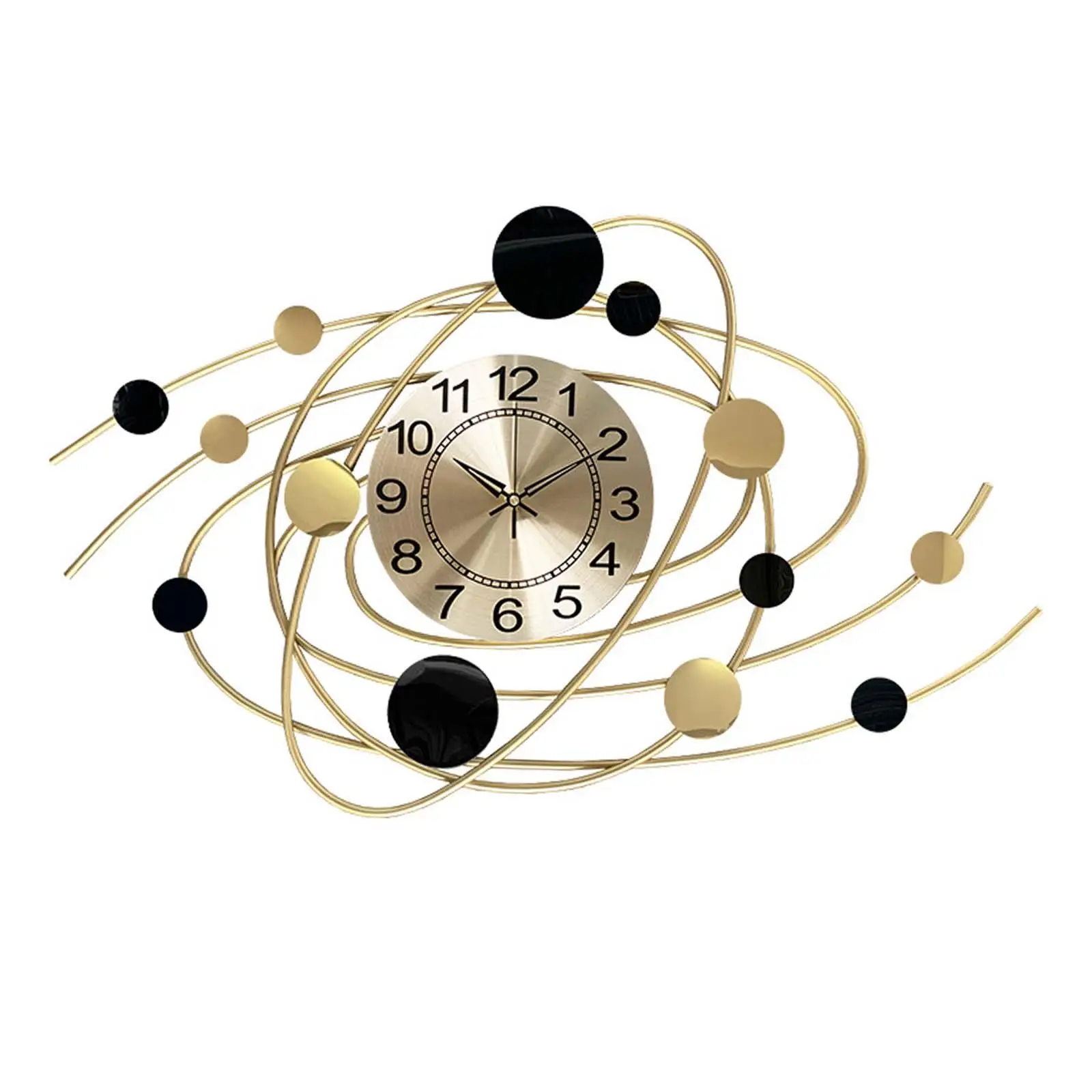 Fashion Wall Clock Mute Metal Line Atmosphere Iron Art for Dining Room Office Decoration